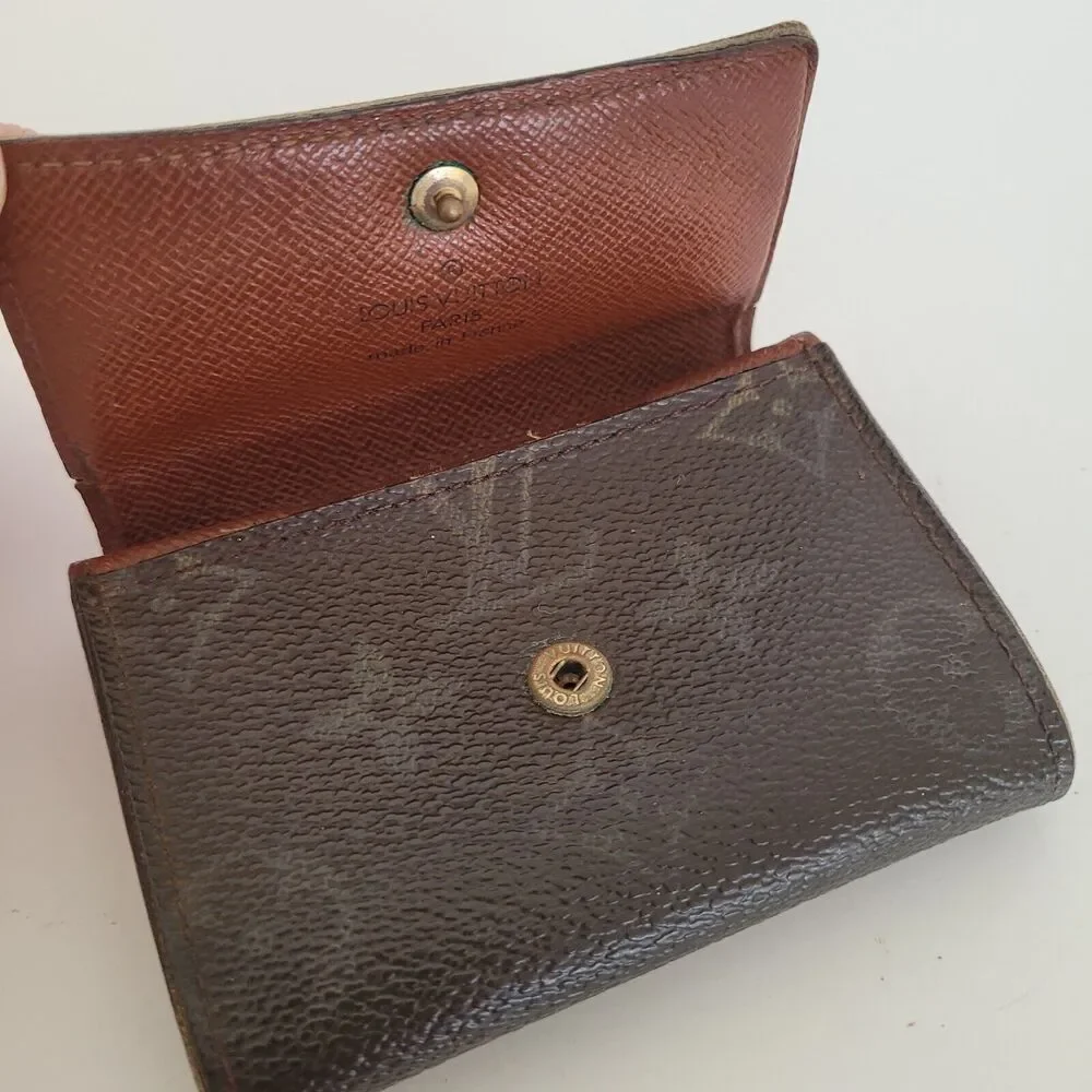 Louis Vuitton LV Micro Brown Folding Monogram Leather Card Wallet Smal Authentic - Picture 3 of 12